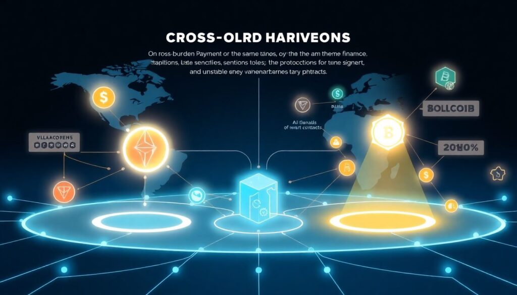 Cross-border payments on blockchain with AI optimization - иллюстрация