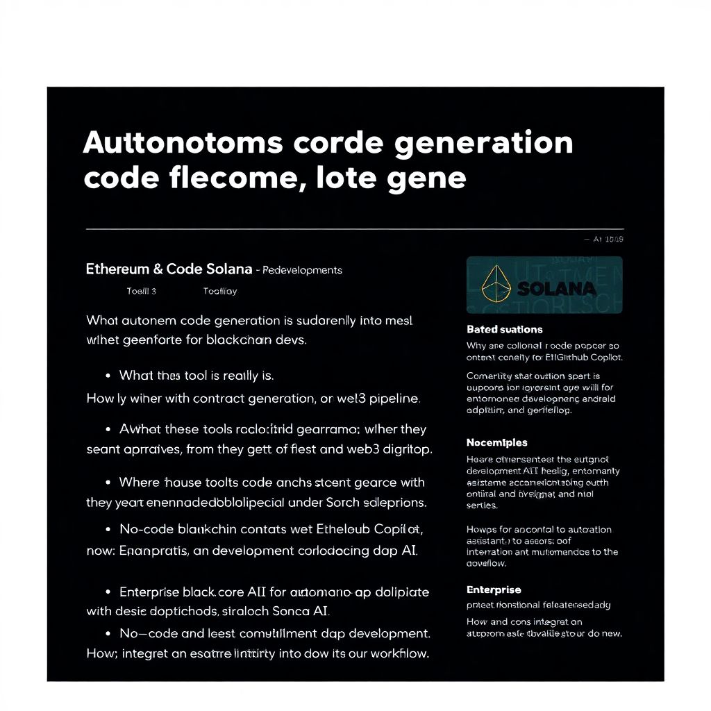Autonomous code generation for blockchain apps: how Ai transforms smart contract development