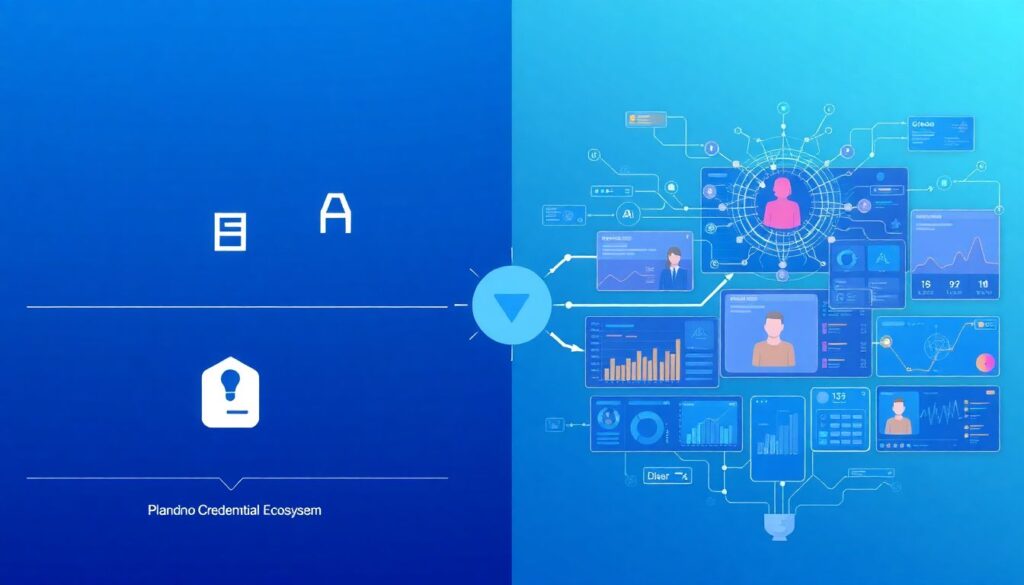 Blockchain-powered digital credentials with AI verification - иллюстрация